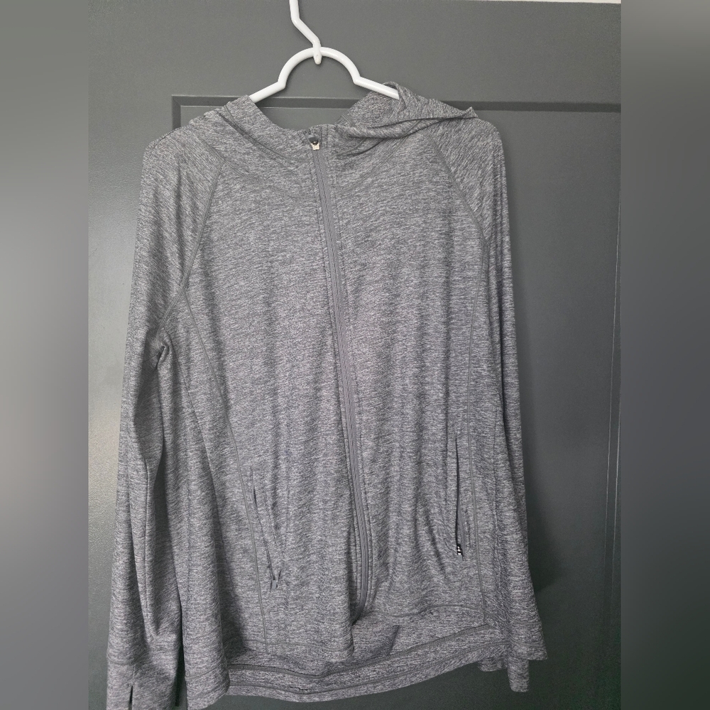 Athleta Heather Gray Athletic Pacifica Ilume Full zip Extra Large